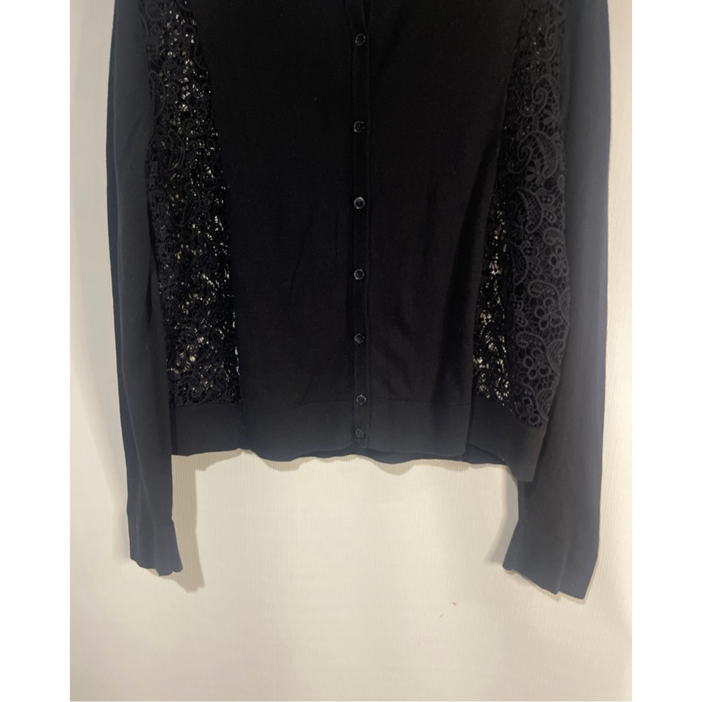 NWOT LOFT Black Button Up Long Sleeve Sweater Cardigan Women Size XL - Picture 3 of 11